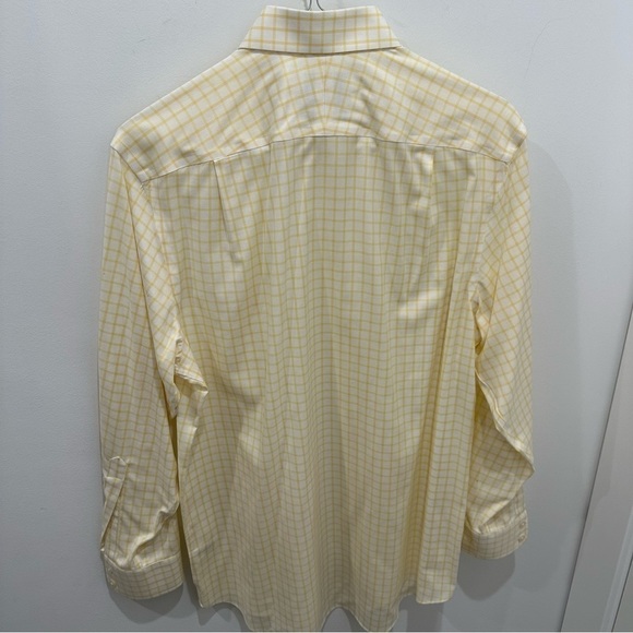 Charles Tyrwhitt Yellow and White Plaid Men’s Button Down Shirt - Picture 4 of 8